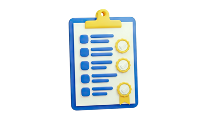 3D Clipboard with Checklist and Approved Seals