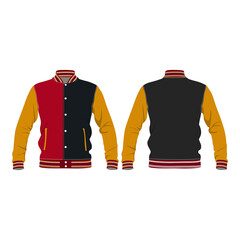 Vasrsity Jacker Mockup Vector Image And Illustration