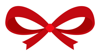 A Minimalist and Celebratory Red Bow Illustration Perfect for Christmas and Holiday Gift Packaging or Festive Event Promotions