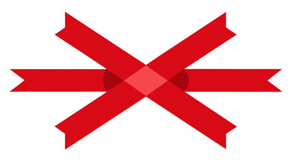 Bright Red Minimalist Vector Art of Intersecting Ribbons Creating a Celebratory and Energetic Graphic Design on a White Background