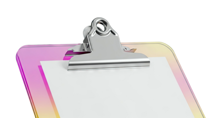 Gradient Translucent Clipboard with Metal Clip and White Paper