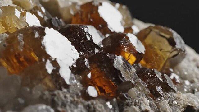 Close-up of Microlite Crystals in a Mineral Formation