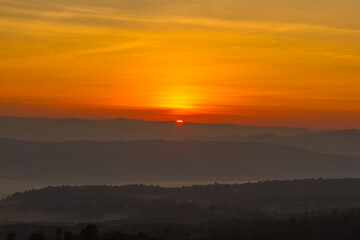 sunrise over the mountains