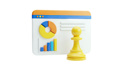 3D Infographic with Chess Pawn