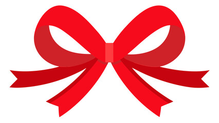 A vibrant minimalist festive red bow illustration perfect for holiday designs digital marketing and gift wrapping with a cheerful and celebratory mood.