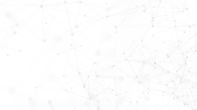 Digital network of connected points and lines on a bright white background symbolizing global connectivity and abstract data visualization for technology concepts