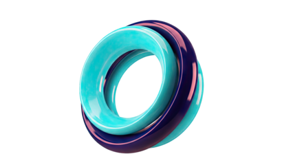 Interlocking Rings in Blue and Teal