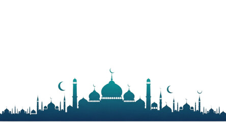 Naklejka premium silhouette of mosque in the night