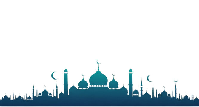 silhouette of mosque in the night