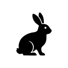 Obraz premium Minimalist Rabbit Silhouette Vector Illustration