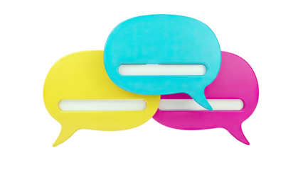 Three Colorful Speech Bubbles Overlapping