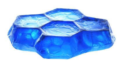 Fototapeta premium 3d blue crystal or gemstone object transparent background, cutout png