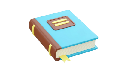 Stylized 3D Book Icon with Bookmark