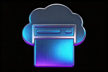 Cloud computing icon with server