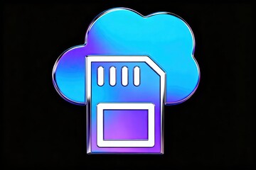 Cloud storage icon with SD card