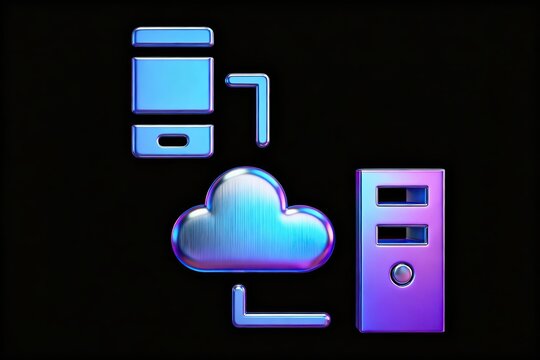 Cloud computing and computer icons - Powered by Adobe