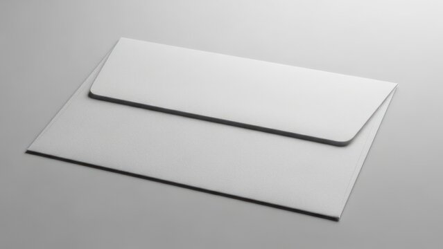 Blank white envelope mockup template for business and correspondence isolated on gray background