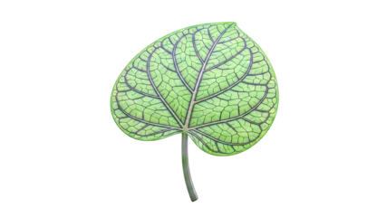 Green leaf with intricate vein pattern
