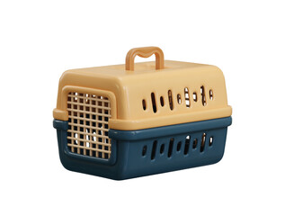 Cat cage icon 3d render concept of home pets collection creative cat carrier icon vector illustration