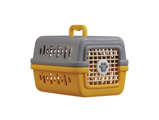 Cat carrier icon 3d render concept of home pets collection creative cat cage icon vector illustration
