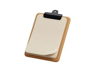 Clipboard with empty note paper icon 3d render concept of clipboard with notebook page document icon vector illustration
