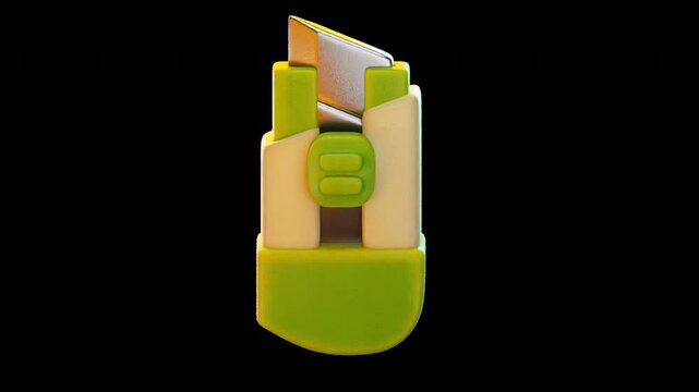 3D Animation Cutter in Cute Cartoon Style, with Transparent Background, perfect for crafts, office, and tools design projects