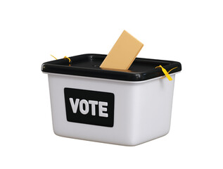 Ballot Box Voting icon 3d render concept of Election Vote Box Online Vote icon vector illustration