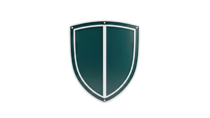 Dark Teal Shield with White Trim