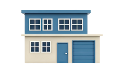 Cartoon house with garage