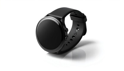 Sleek Black Smartwatch on White Background for Modern Lifestyle.
