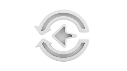Circular arrow icon with a star shape inside
