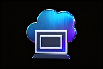 Cloud computing icon with laptop