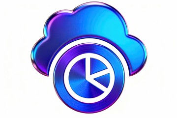 Blue and purple cloud with pie chart