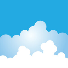 Fototapeta premium Blue sky with cloud background vector illustration design.