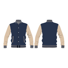 Vasrsity Jacker Mockup Vector Image And Illustration