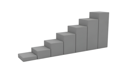 Gray 3 D Blocks Forming Ascending Staircase on Black Background