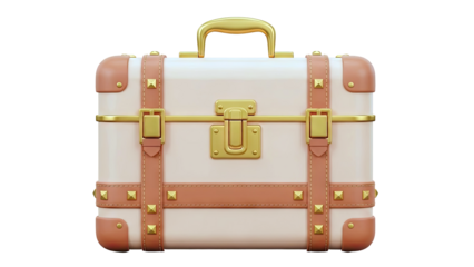 Elegant Vintage Suitcase with Gold Hardware