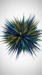 Fototapeta premium 3D abstract spiky shape with shades of blue, green, and brown