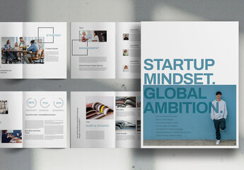 Columbia Blue Startup Studio Promo Marketing Brochure Layout