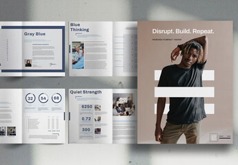 Deep Sea Blue Marketing Studio Promo Business Brochure Layout
