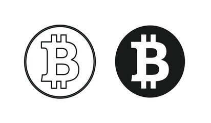 Obraz premium Two bitcoin logos one in white and one in black