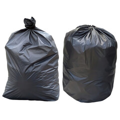 Two black trash bags side by side