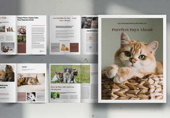 Cat Daycare Brown Brochure Layout