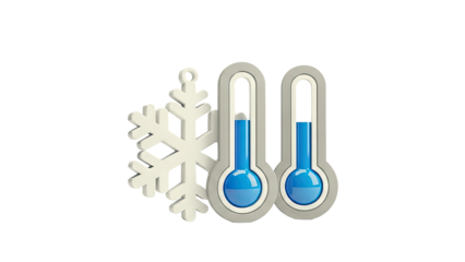 Snowflake and Thermometers Icon