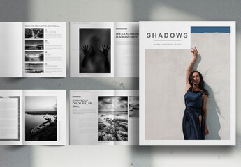 Minimal Black And White PhotoBook Brochure Layout