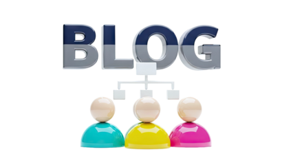 Blog organizational structure with team icons