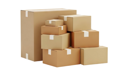 Stack of Cardboard Moving Boxes