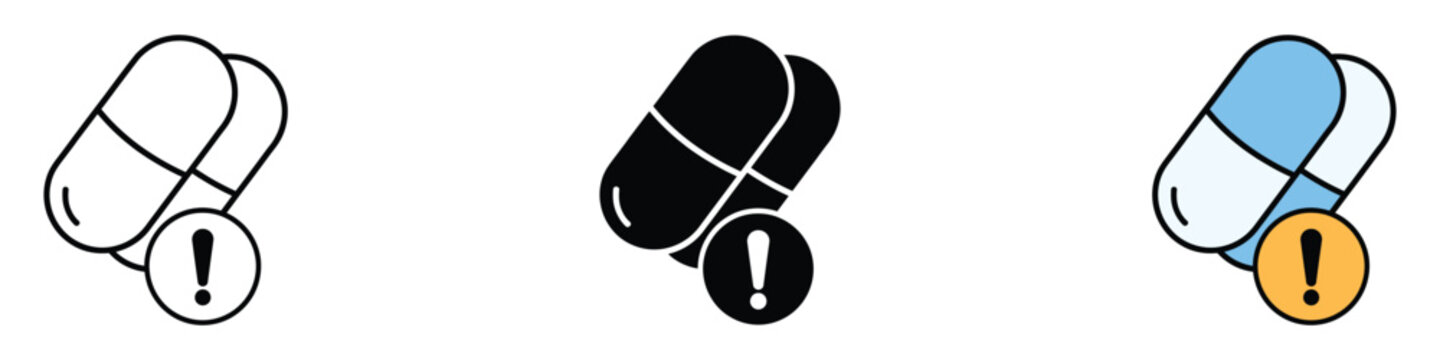 Overdose icon vector. Important medication warning symbol. vector illustration.