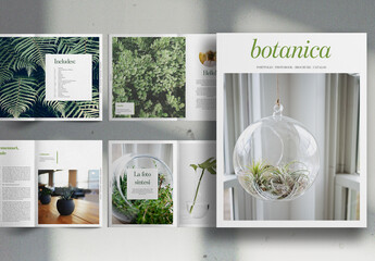 Botanica Green Nature Portfolio PhotoBook Catalog Brochure Layout