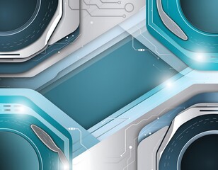 Futuristic Technology Background with Circuits and Blue Glowing Elements